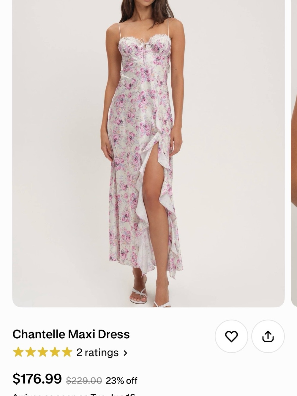 For Love And Lemons Pink and White Floral Lace-Trim Maxi Dress